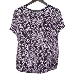 Ann Taylor Factory Silky Short Sleeve Blouse Size L